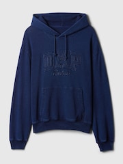 Gap Navy/Blue Dapper Dan Denim Logo Hoodie - Image 5 of 5