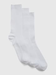 Gap White Adults 3 Pack Crew Socks - Image 1 of 1