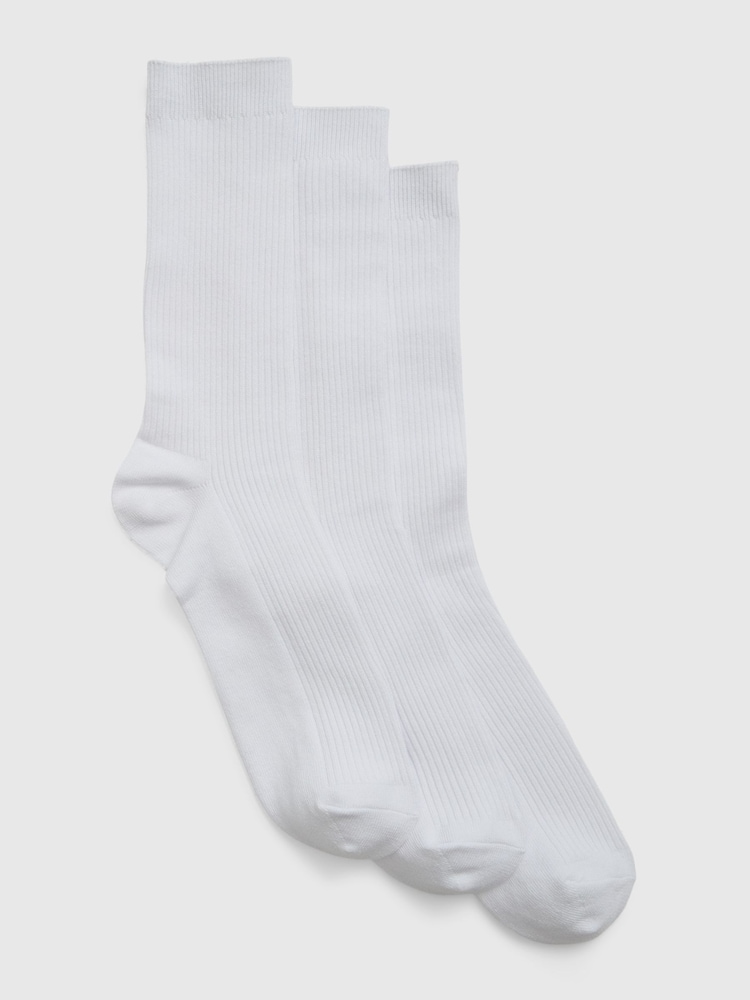 Gap White Adults 3 Pack Crew Socks - Image 1 of 1