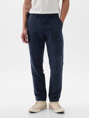 Gap Blue Linen Blend Slim Fit Trousers - Image 2 of 5