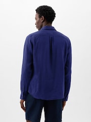 Gap Blue 100% Linen Long Sleeve Shirt - Image 3 of 7