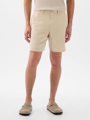 Gap Cream Linen Cotton Flat Front Shorts - Image 1 of 4