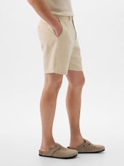 Gap Cream Linen Cotton Flat Front Shorts - Image 3 of 4