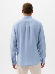 Gap Light Blue 100% Linen Long Sleeve Shirt - Image 2 of 5