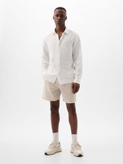 Gap White 100% Linen Long Sleeve Shirt - Image 3 of 5