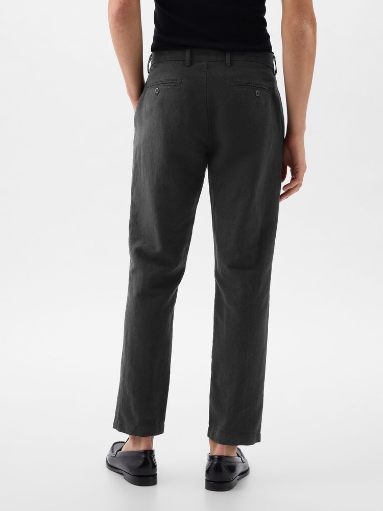 Gap Black Linen Blend Slim Fit Trousers - Image 2 of 5 Gap Black Linen Blend Slim Fit Trousers - Image 2 of 5