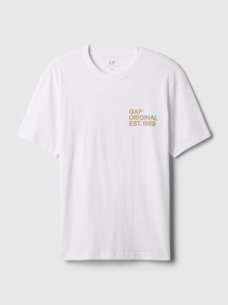 Gap White Logo Graphic Short Sleeve Crew Neck T-Shirt - Image 5 of 5 Gap White Logo Graphic Short Sleeve Crew Neck T-Shirt - Image 5 of 5