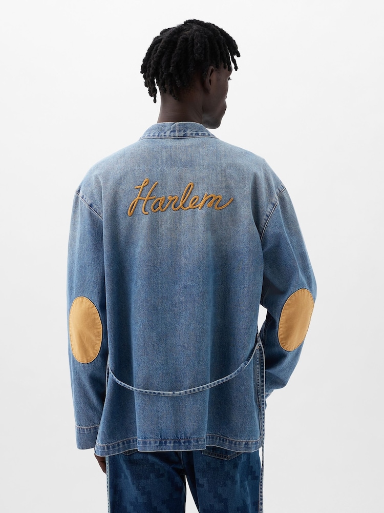 Gap Blue Dapper Dan Organic Denim Wrap Jacket - Image 2 of 5
