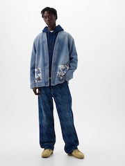 Gap Blue Dapper Dan Organic Denim Wrap Jacket - Image 3 of 5