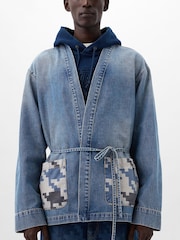 Gap Blue Dapper Dan Organic Denim Wrap Jacket - Image 4 of 5