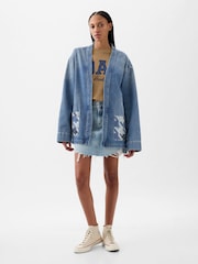 Gap Blue Dapper Dan Organic Denim Wrap Jacket - Image 5 of 5