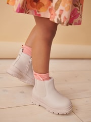 Neutral White Chelsea Chunky Ankle Boots - Image 1 of 4