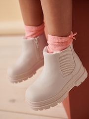 Neutral White Chelsea Chunky Ankle Boots - Image 2 of 4