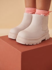 Neutral White Chelsea Chunky Ankle Boots - Image 3 of 4