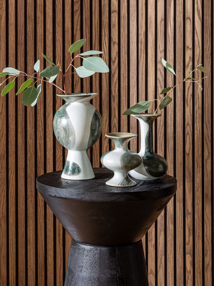 Set of 3 Grey Painted Ceramic Bud Vase - Image 1 of 5