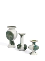 Set of 3 Grey Painted Ceramic Bud Vase - Image 4 of 5