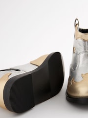Silver Metallic Western Boots - Image 4 of 6