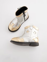 Silver Metallic Western Boots - Image 5 of 6