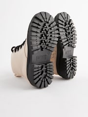Neutral White Standard Fit (F) Chunky Lace-Up Ankle Boots - Image 5 of 6