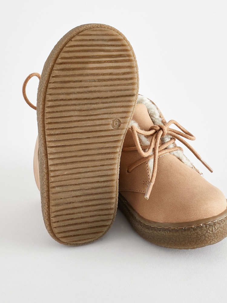 Neutral/Tan Faux Fur Lined Cupsole Boots - Image 5 of 8