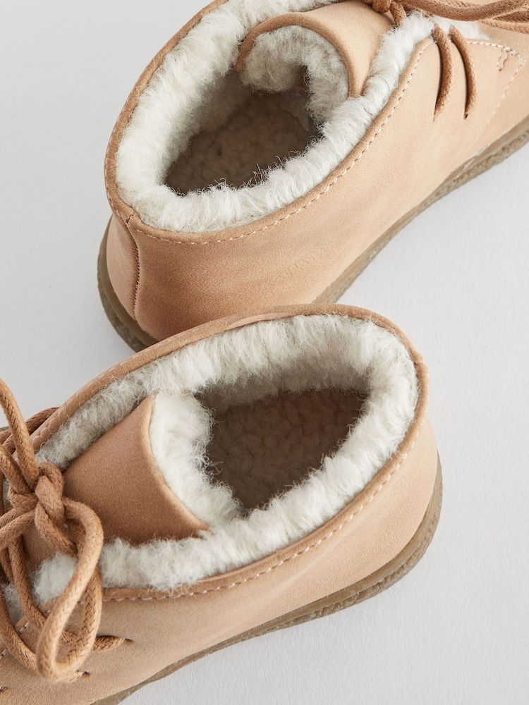 Neutral/Tan Faux Fur Lined Cupsole Boots - Image 6 of 8