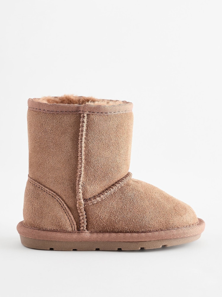 Tan Brown Tall Suede Pull On Ankle Boots - Image 2 of 6