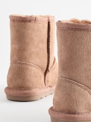 Tan Brown Tall Suede Pull On Ankle Boots - Image 3 of 6