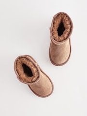 Tan Brown Tall Suede Pull On Ankle Boots - Image 6 of 6