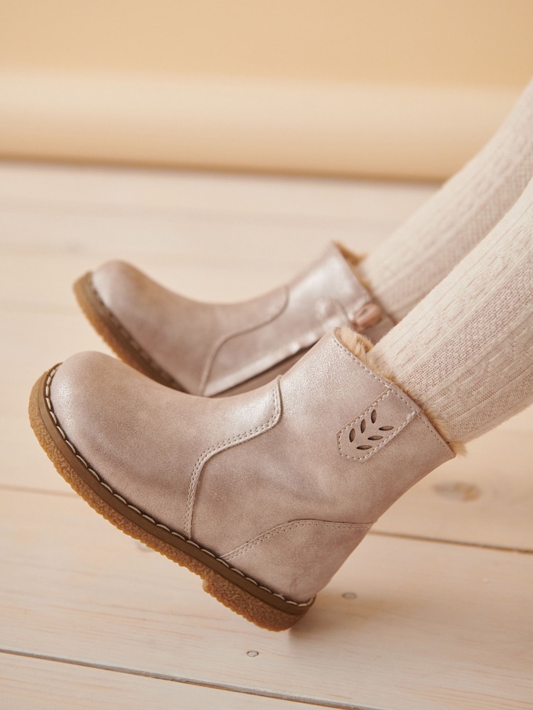 Neutral Silver Shimmer Boots - Image 4 of 4