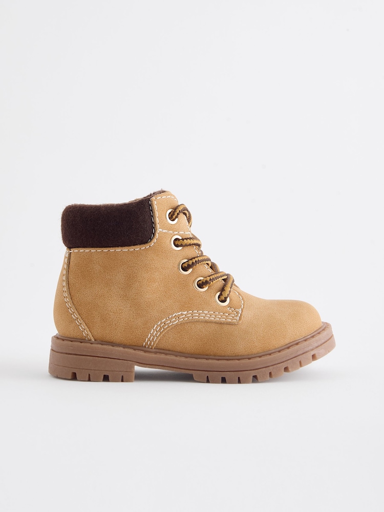 Tan Brown Lace Up Boots - Image 1 of 5
