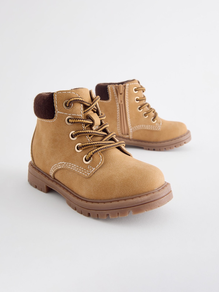 Tan Brown Lace Up Boots - Image 2 of 5