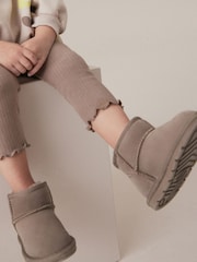 Mink Brown Mini Suede Pull On Ankle Boots - Image 1 of 7