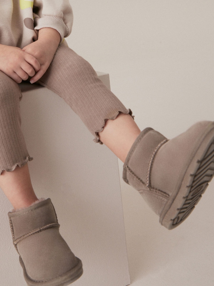 Mink Brown Mini Suede Pull On Ankle Boots - Image 1 of 7
