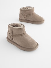 Mink Brown Mini Suede Pull On Ankle Boots - Image 2 of 7