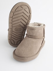 Mink Brown Mini Suede Pull On Ankle Boots - Image 5 of 7