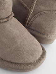 Mink Brown Mini Suede Pull On Ankle Boots - Image 6 of 7