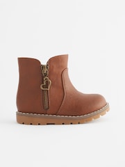 Tan Brown Standard Fit (F) Chelsea Zip Ankle Boots - Image 2 of 6