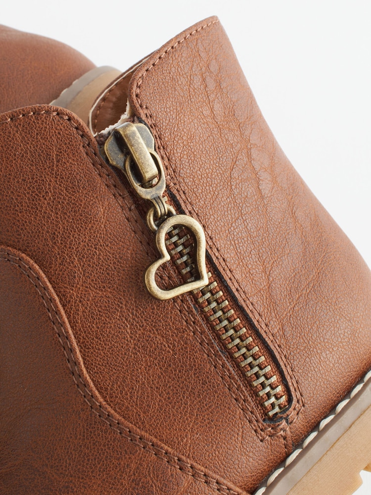 Tan Brown Standard Fit (F) Chelsea Zip Ankle Boots - Image 4 of 6