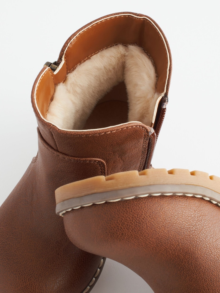 Tan Brown Standard Fit (F) Chelsea Zip Ankle Boots - Image 6 of 6