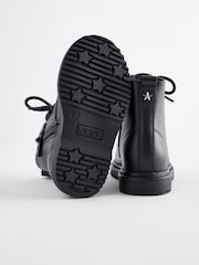 Black Leather Warm Lined Lace-Up Boots - Image 4 of 5