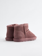 Burgundy Mini Suede Pull On Ankle Boots - Image 4 of 5