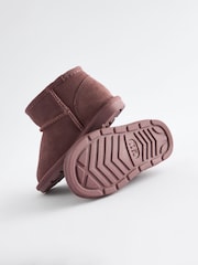 Burgundy Mini Suede Pull On Ankle Boots - Image 5 of 5