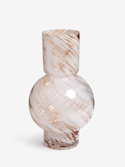 White/Gold Marble Swirl Glass Vase - Image 3 of 4