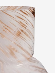 White/Gold Marble Swirl Glass Vase - Image 4 of 4