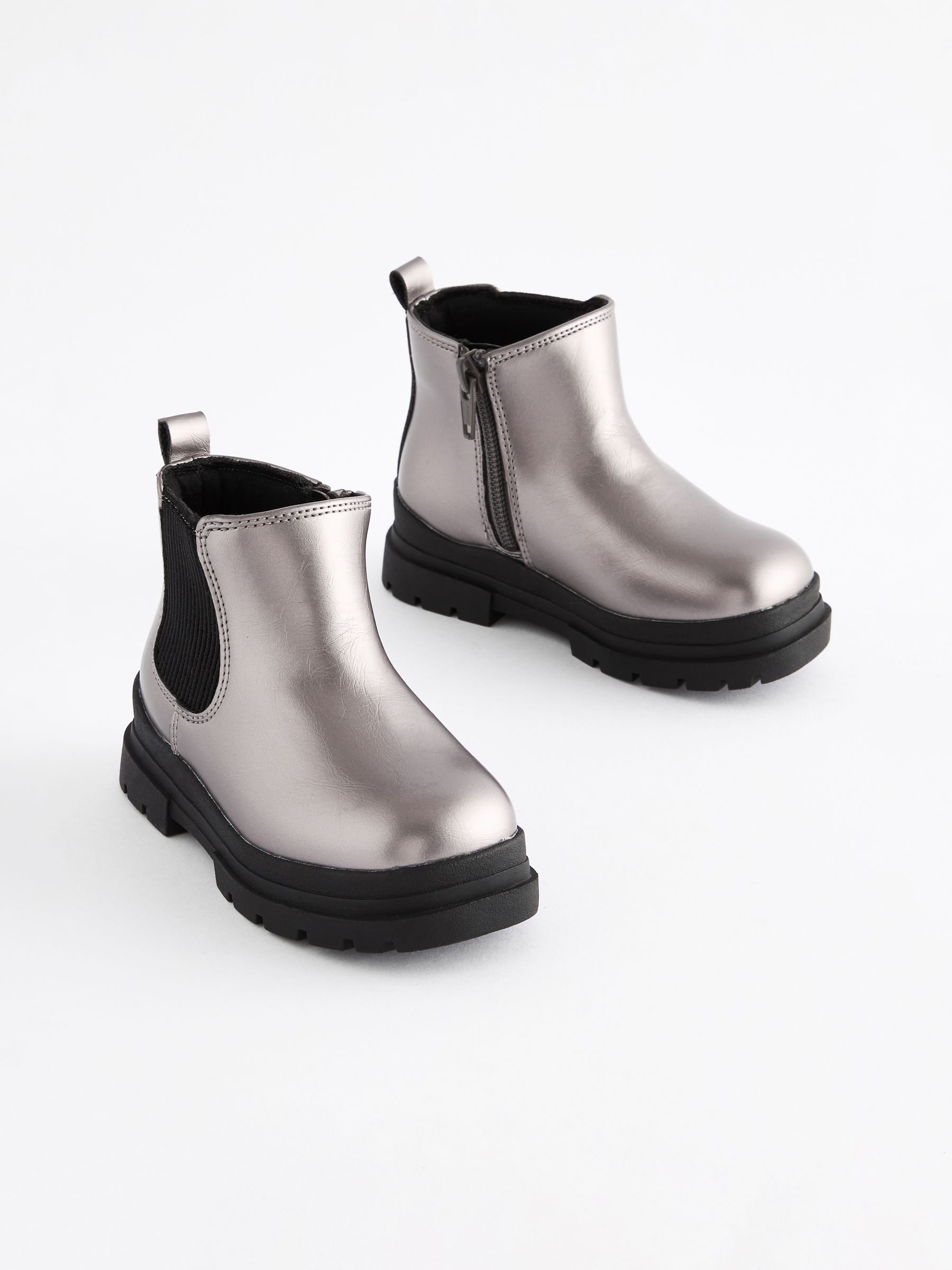 Pewter boots metallic cheap
