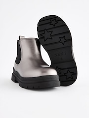 Pewter Grey Metallic Chelsea Chunky Ankle Boots - Image 3 of 5