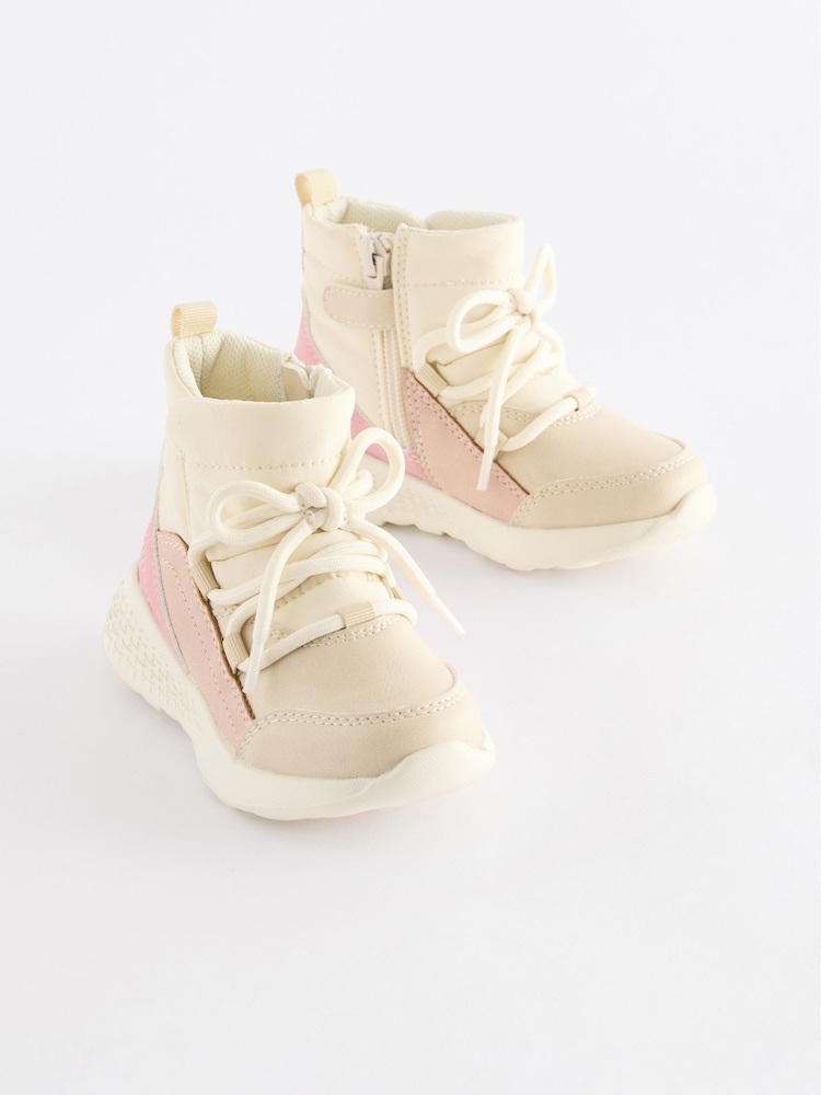 Rosa neutro - Mock Lace Boots Trainers - Imagen 1 de 6 Rosa neutro - Mock Lace Boots Trainers - Imagen 1 de 6
