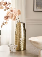 Gold Metal Textured Medium Floor Vase - Image 1 of 5