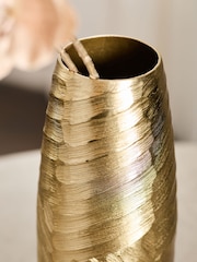 Gold Metal Textured Medium Floor Vase - Image 2 of 5