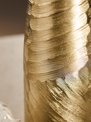 Gold Metal Textured Medium Floor Vase - Image 3 of 5